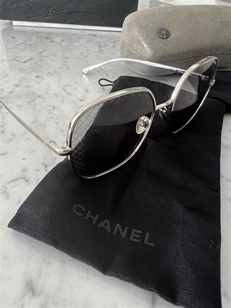 chanel square sunglasses 4252 c 124 87|Chanel Sunglasses Silver Square Grey Metal Large 4252 .